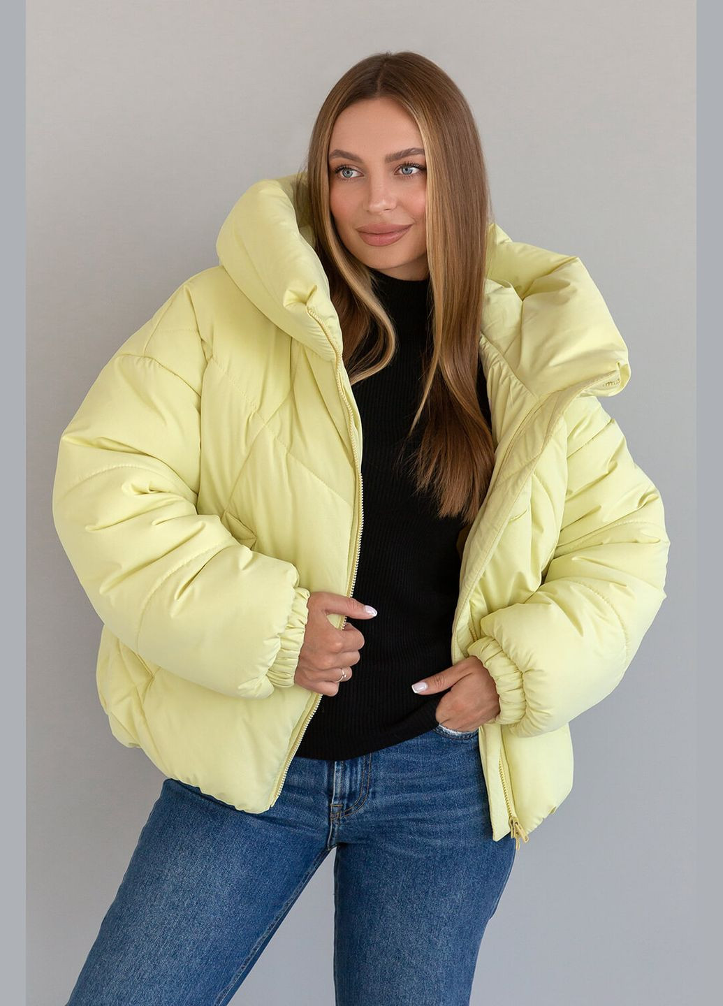 Жовта зимня куртка зимова жіноча "селін" MioRichi