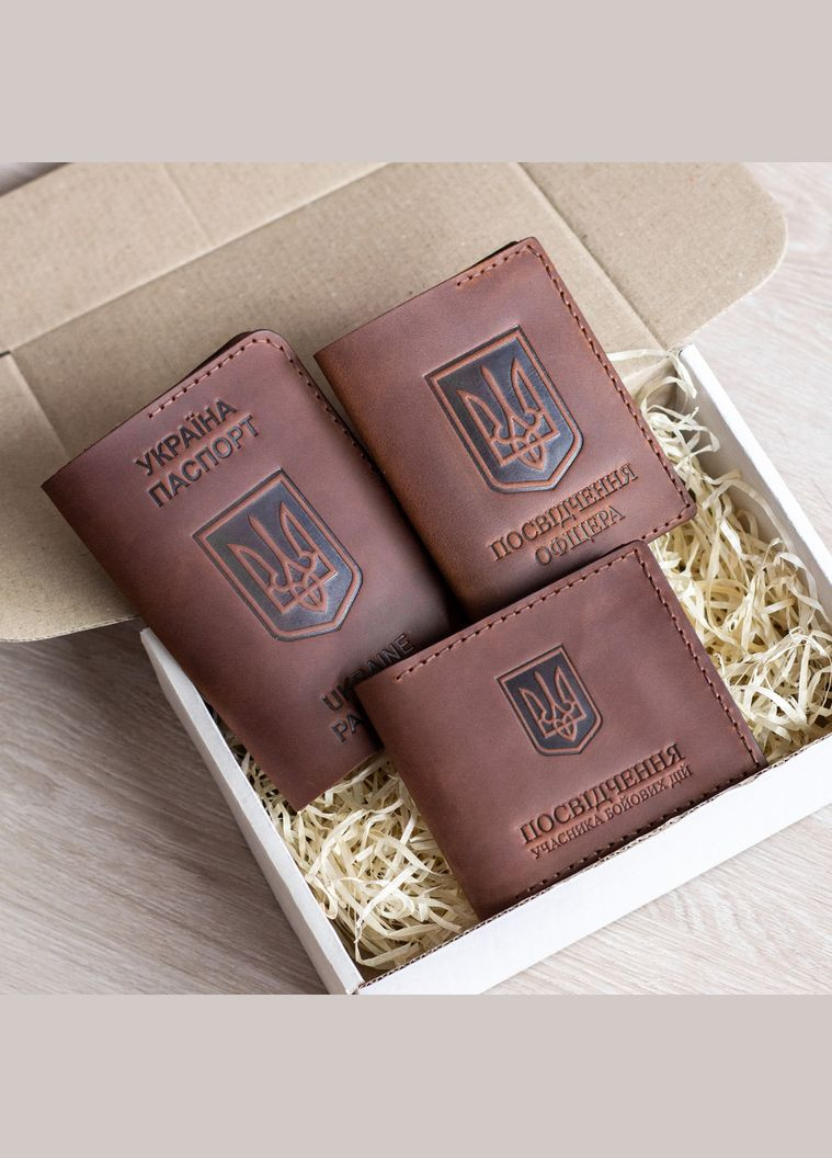 Набор обложек на УБД, удостоверение офицера и паспорт, черный SD Leather (306557911)