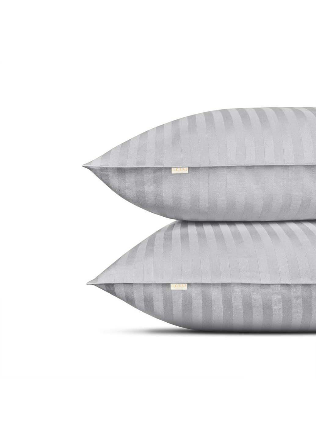 Двуспальная постель сатин с простыней на резинке SILVER CS1 180х220 см Cosas (307477258)