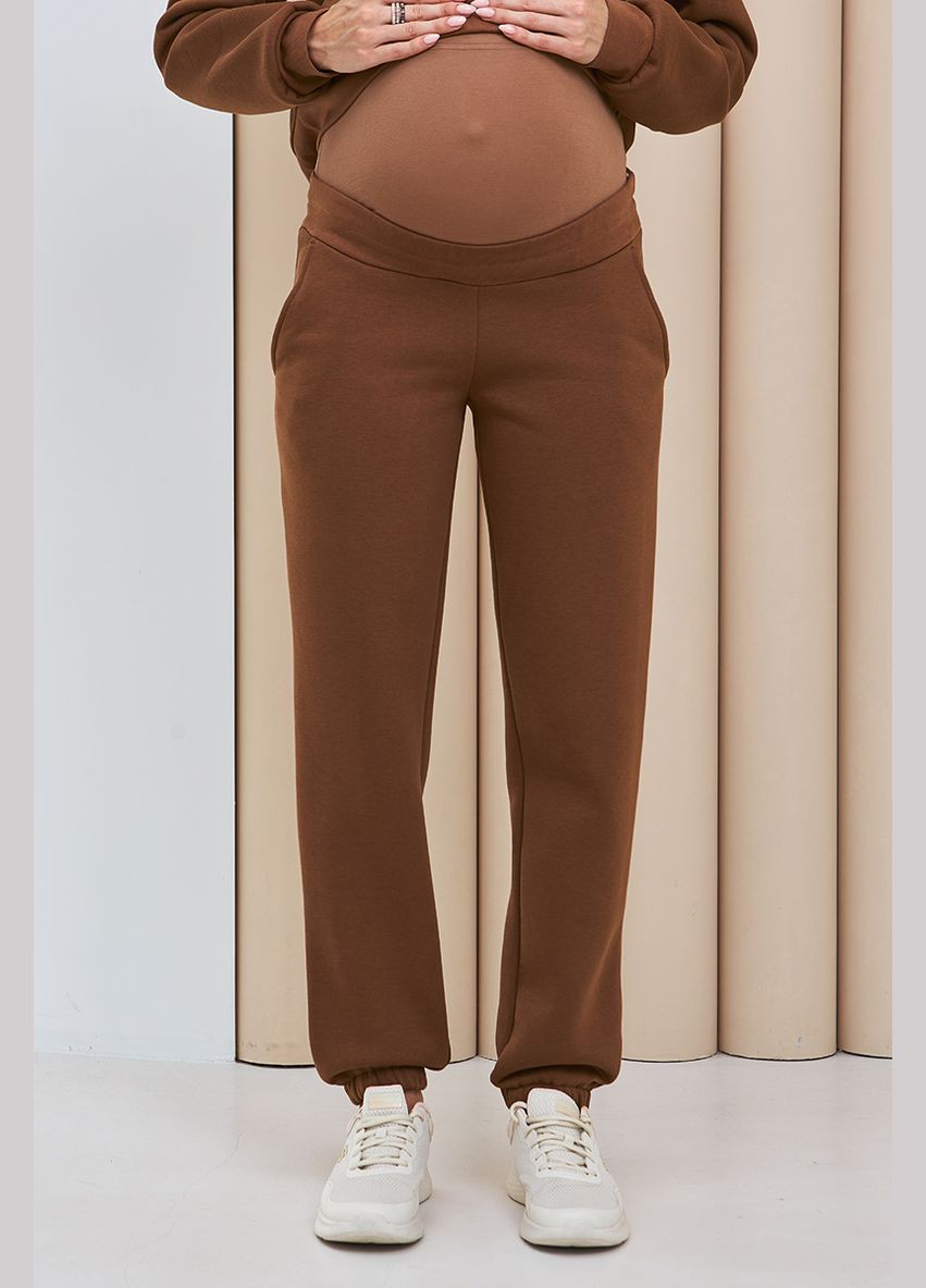 Теплий костюм для вагітних та годуючих з худі трикотажний кольору мокко Юла мама (306543453)