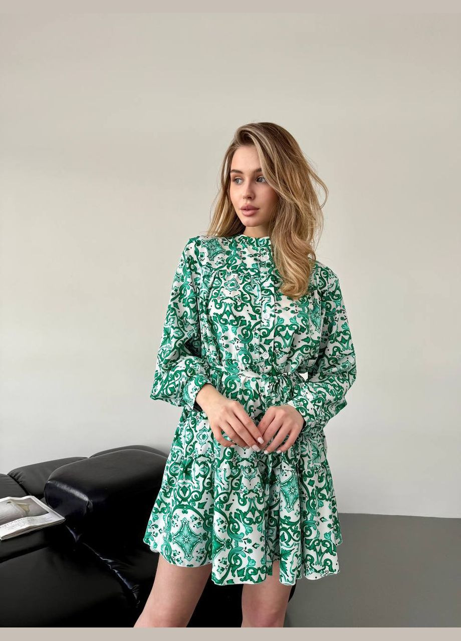 Зелена повсякденний сукня No Brand з квітковим принтом