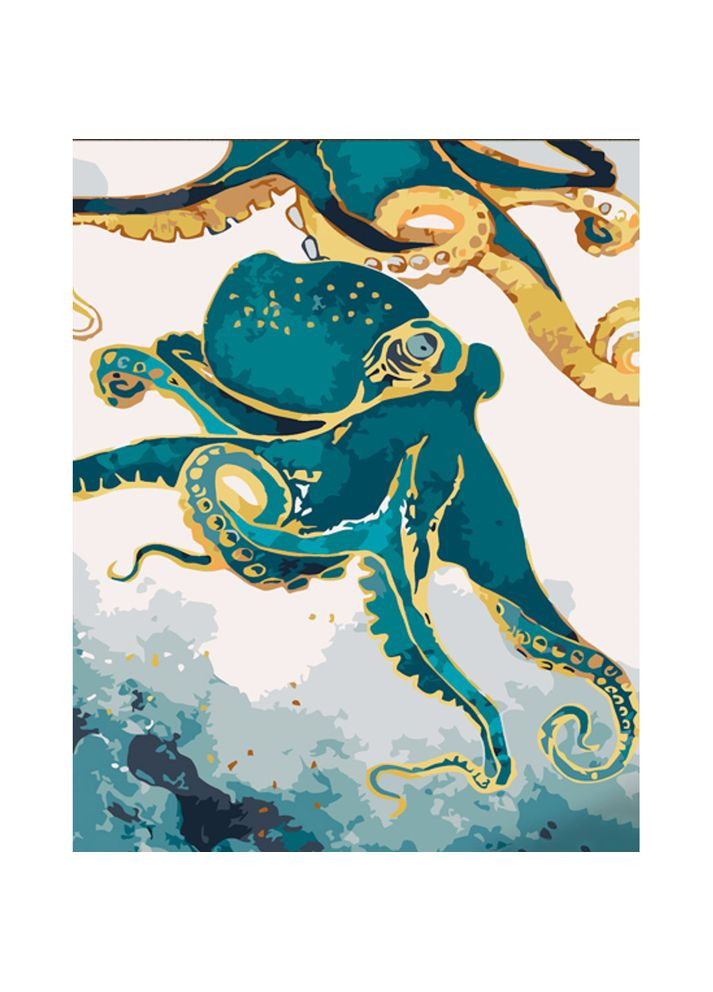 Картина по номерам "Восьминог" с лаком см — раскраска для детей, творчество для взрослых. Strateg (369760537)