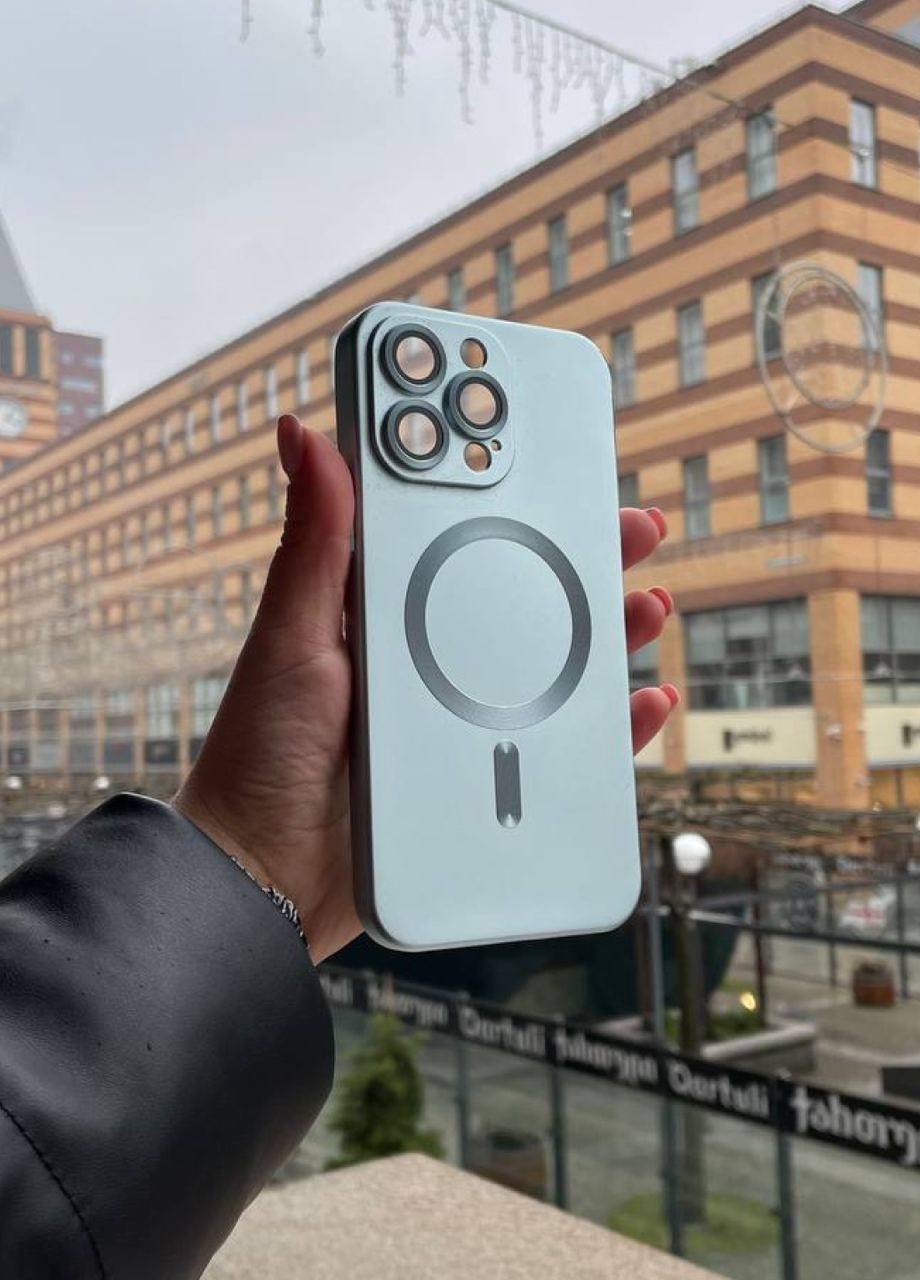 Силиконовый чехол для iPhone 12 Pro Max Blue MagSafe / Айфон 12 Про Макс голубой с магсейф No Brand (299153290)