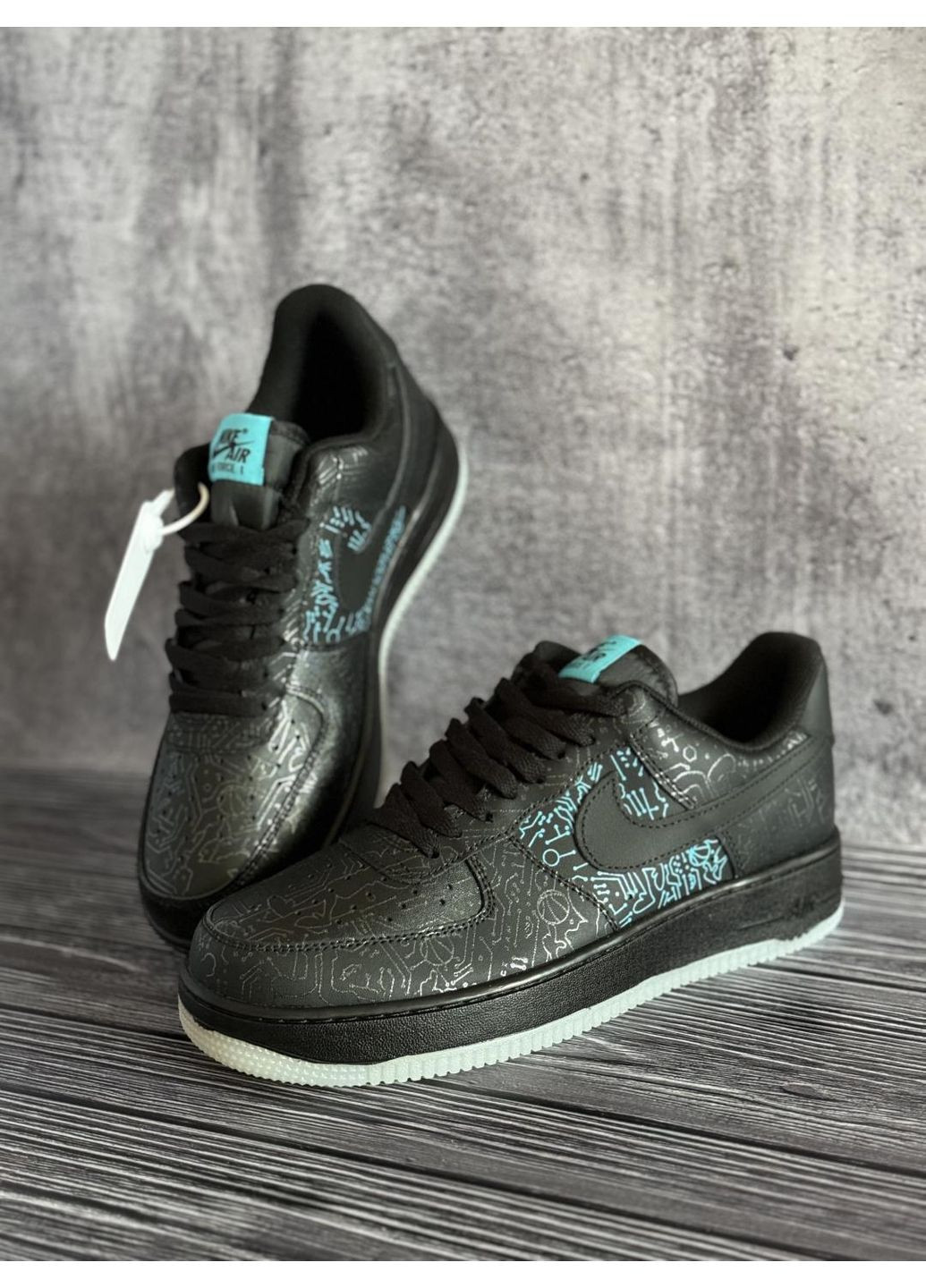Чорні Осінні кросівки чоловічі nike air force 1 07 low gs space jam найк аір форс 1 преміум No Brand