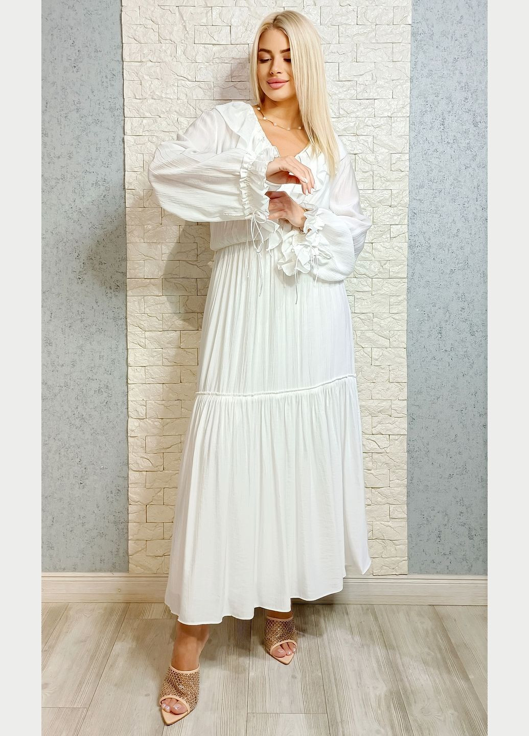 Білий повсякденний, коктейльна, кежуал сукня а-силует Hot Fashion однотонна