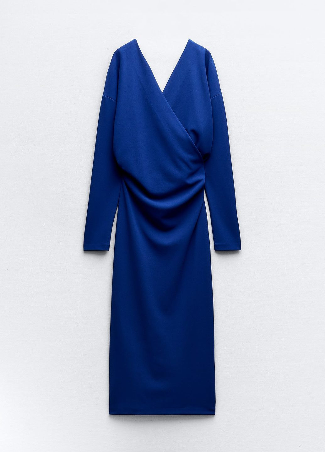 Синее деловое платье Zara однотонное