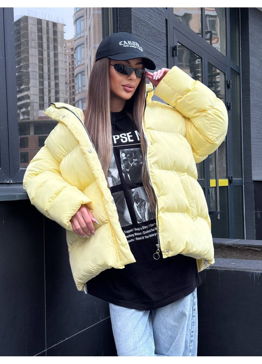 Желтый зимний Пуховик No Brand