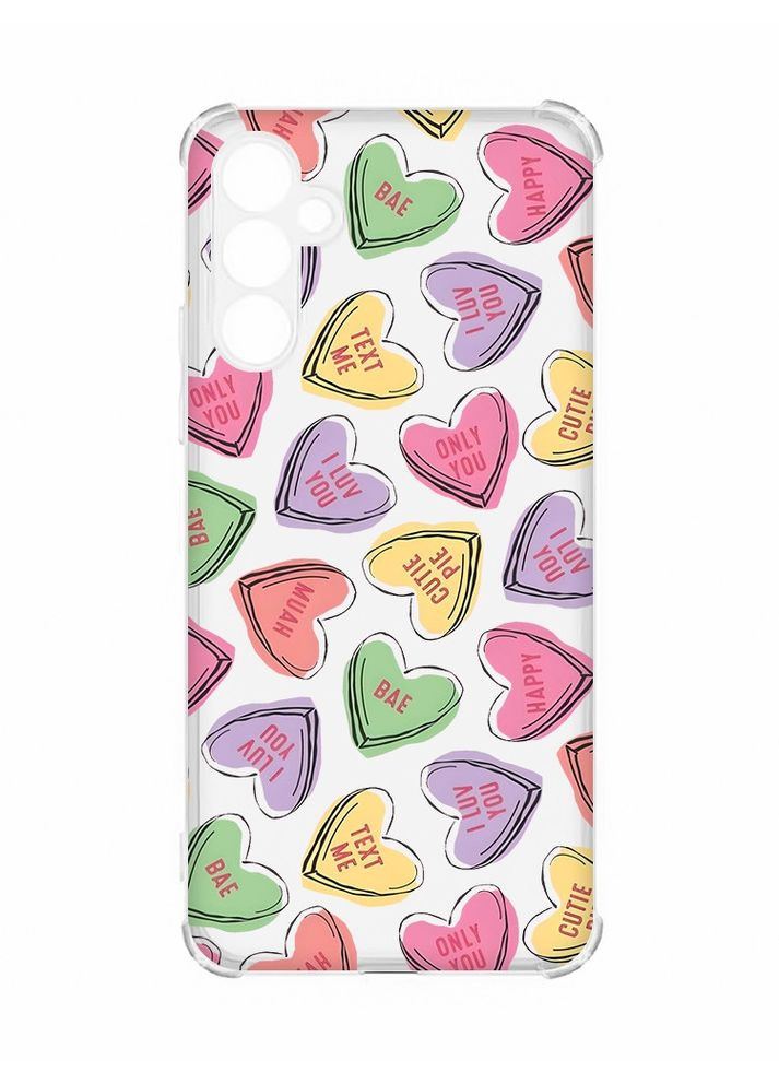 Чехол с утолщёнными углами на Samsung Galaxy A54 5G/A546:: Сердечка с текстом (принт 333) Creative (360657675)