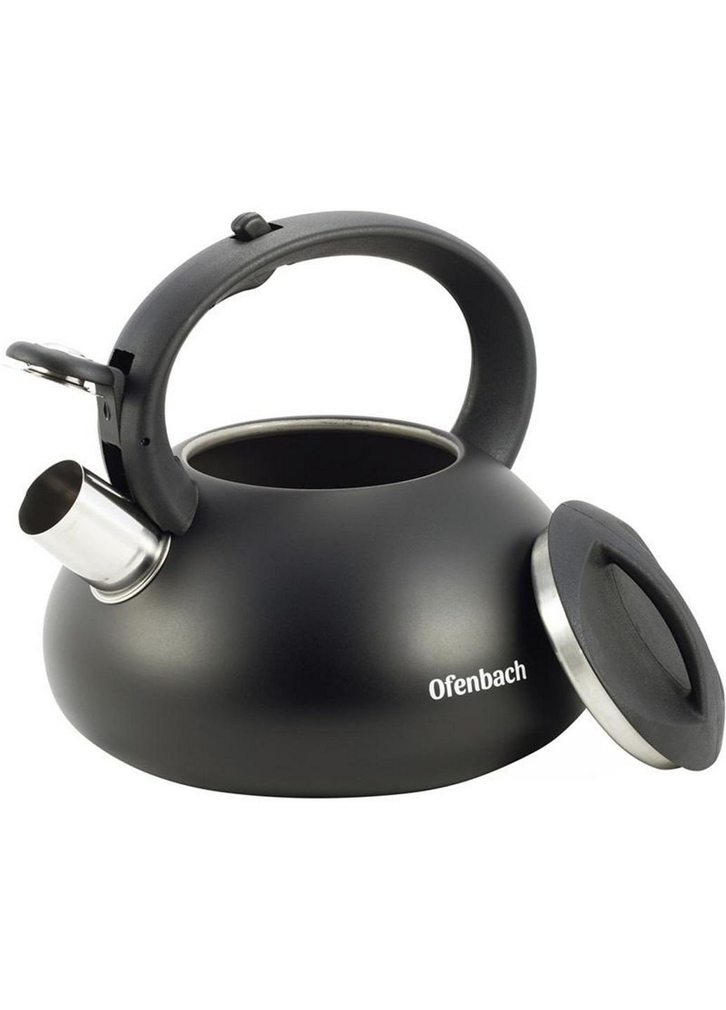 Чайник happy kettle из нержавеющей стали со свистком, матовый Ofenbach (282595840)