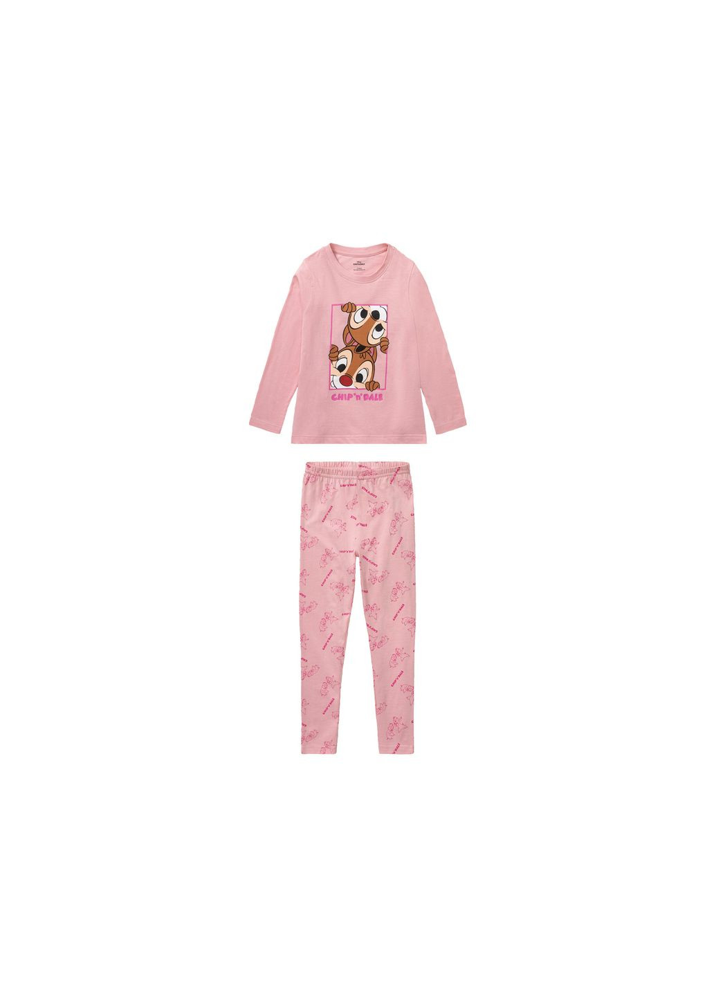 Рожева всесезон піжама для дівчинки лонгслив + брюки Pepperts
