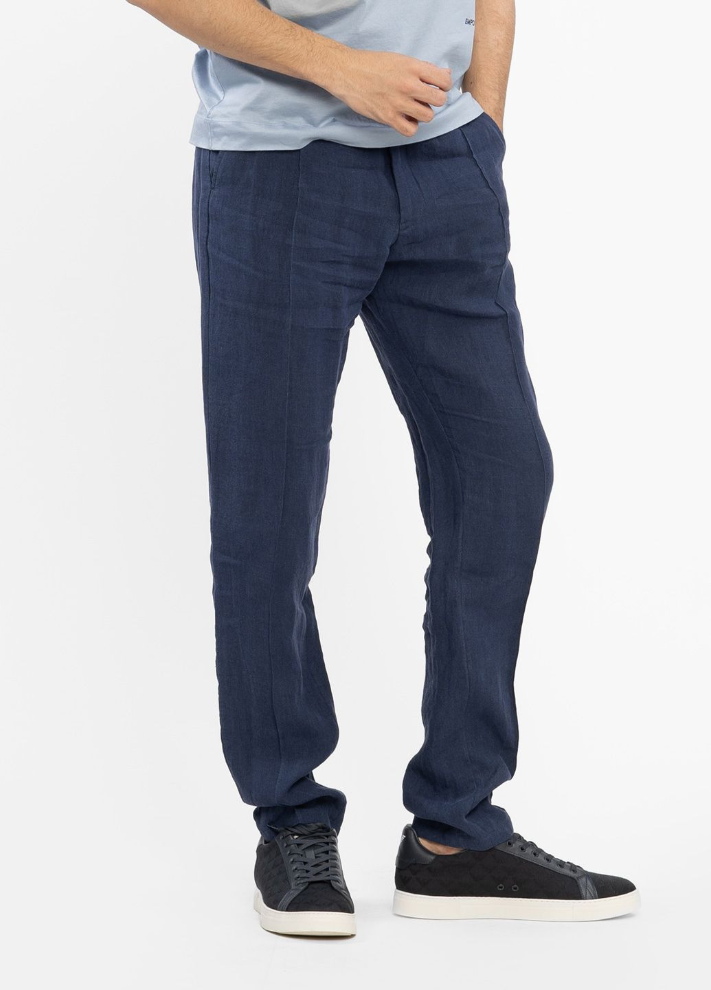 Синие кэжуал летние брюки Emporio Armani