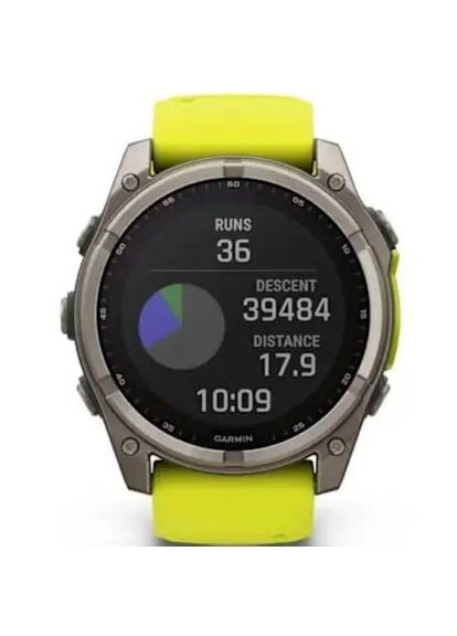 Смарт-годинник Fenix 8 Solar 51mm Sapph Titan Yellow&Graph Sil Band (010-02907-21) Garmin (323108004)