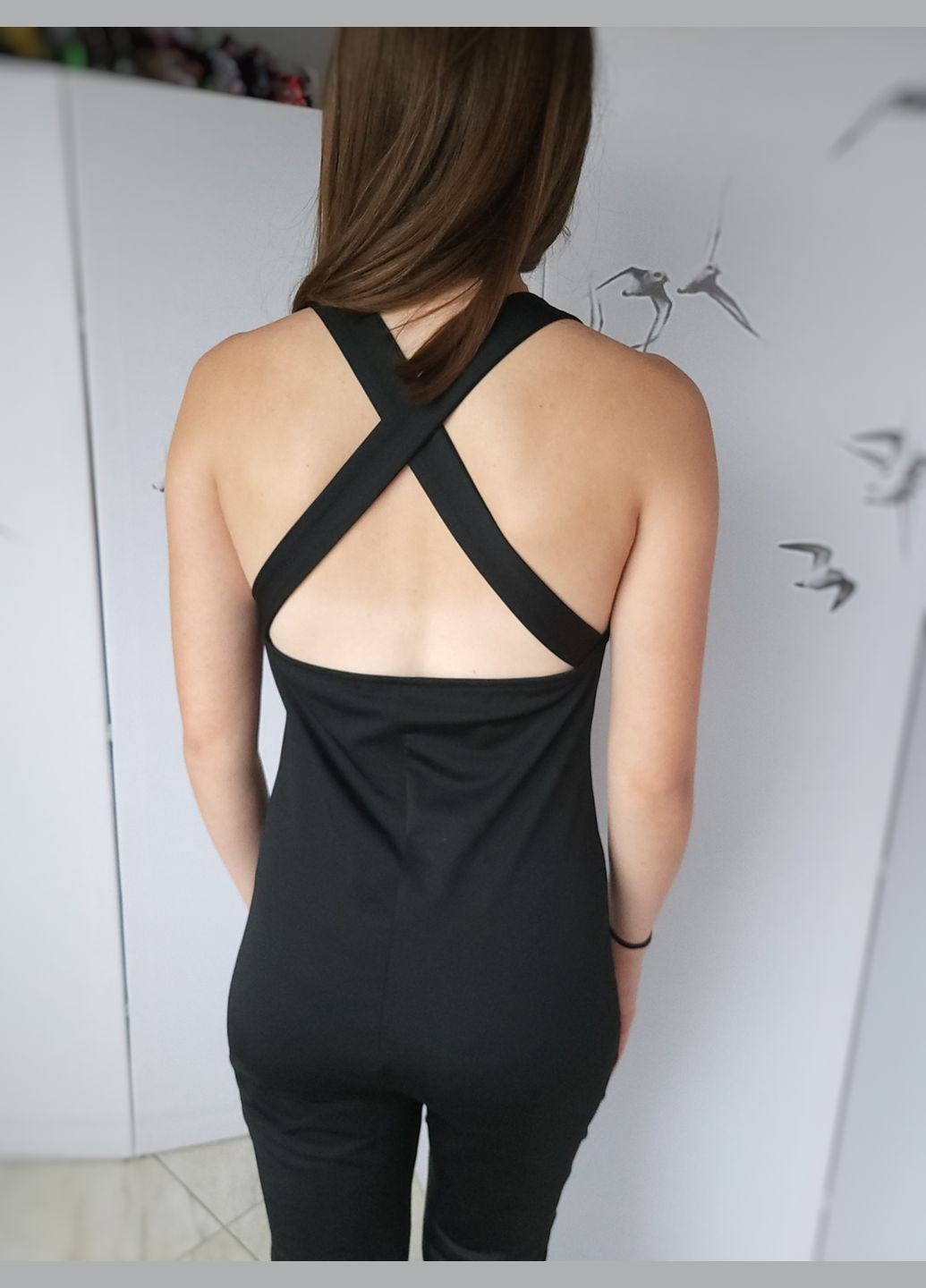 Комбінезон брючний однотонний жіночий No Brand однотонний чорний