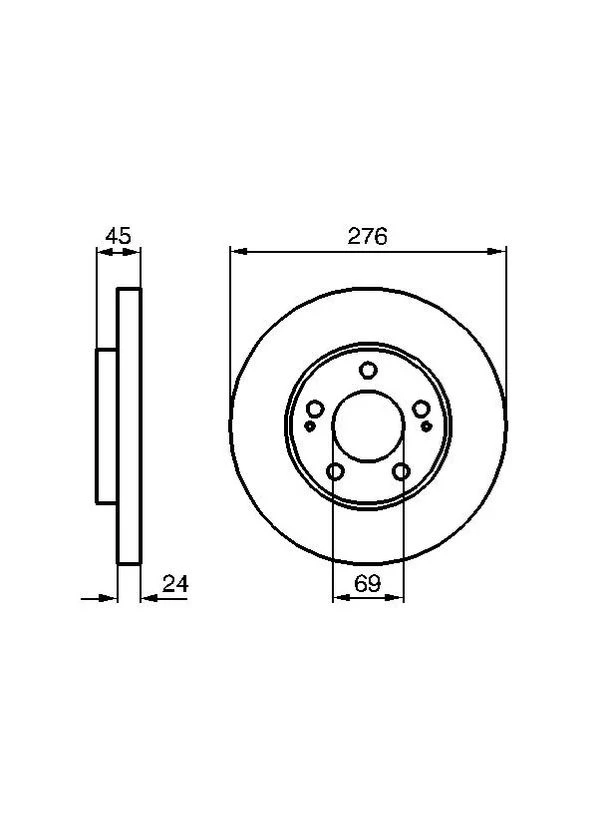 Диск гальмівний ПЕРЕДН ВЕНТИЛ MITSUBISHI SPACE RUNNER, WAGON 2.0I 16V 99.08-,02.07- 0 986 479 035-ua Bosch (366163282)