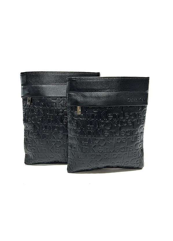 Мужская маленькая черная молодежная вертикальная сумка планшетка через плечо с тиснением No Brand (333300293)