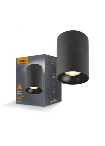 Светильник под лампу GU10 накладной Черный VL-SPF14A-B (VL-SPF14A-B) Videx (370253580)
