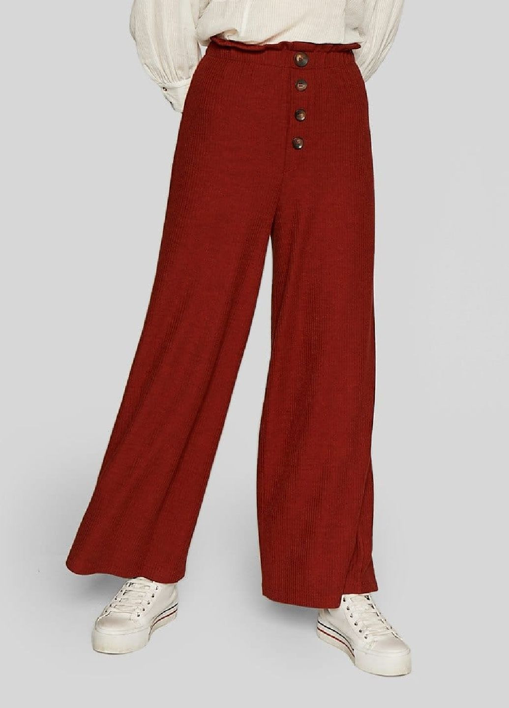 Трикотажные ребристые штаны Stradivarius (325695378)