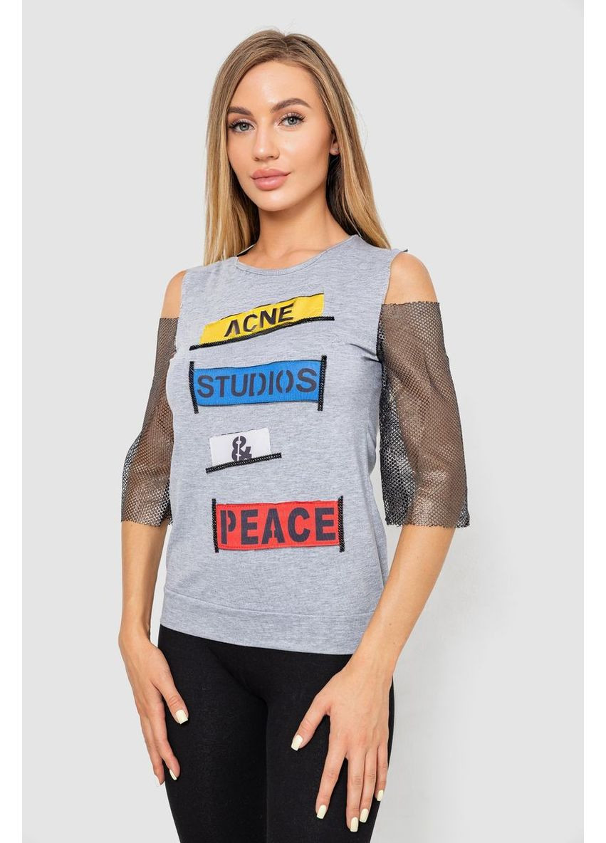 Повседневная женская однотонная футболка, 247R027 Ager - (358886321)