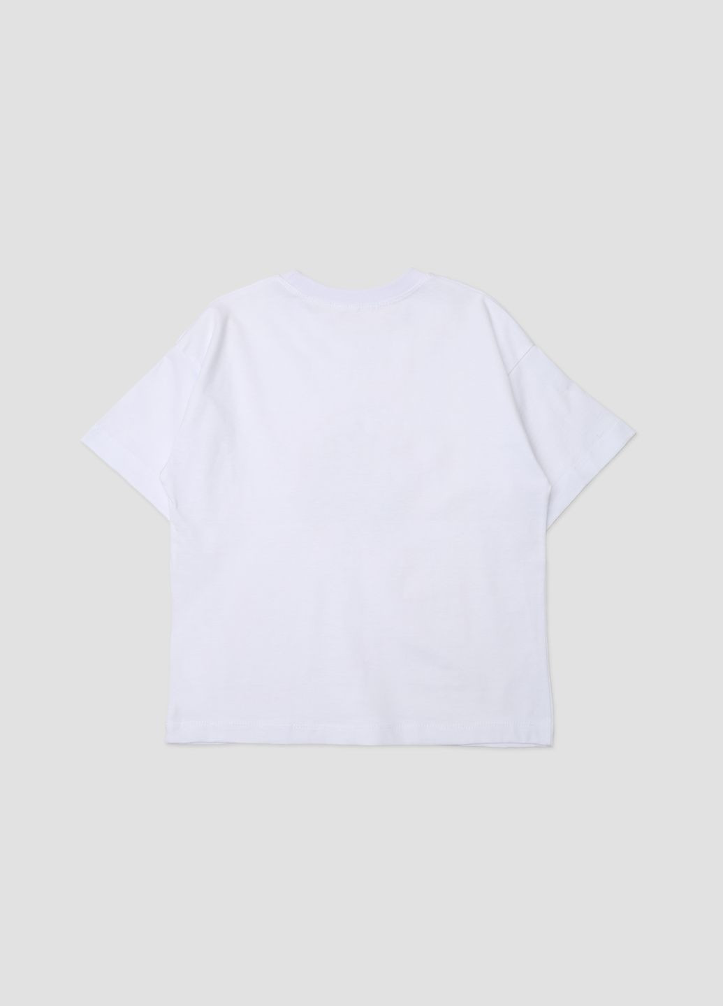 Белая летняя футболка с коротким рукавом для девочки цвет белый цб-00273360 Yuki