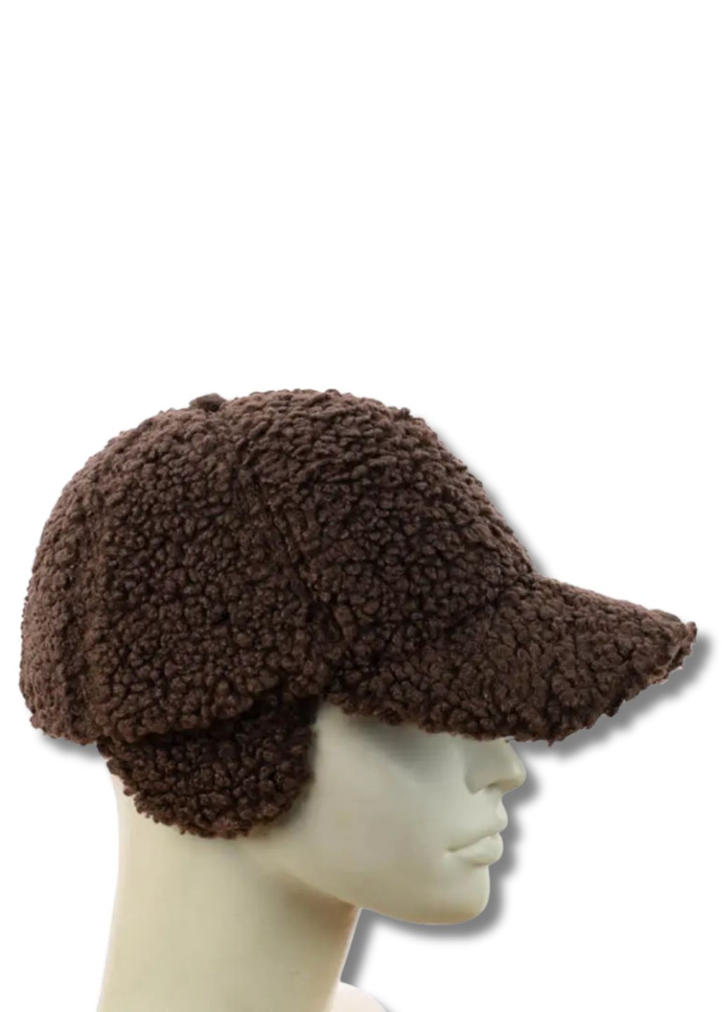 Женская зимняя кепка из меха с ушками - Барашек No Brand Зимова кепка (351348032)