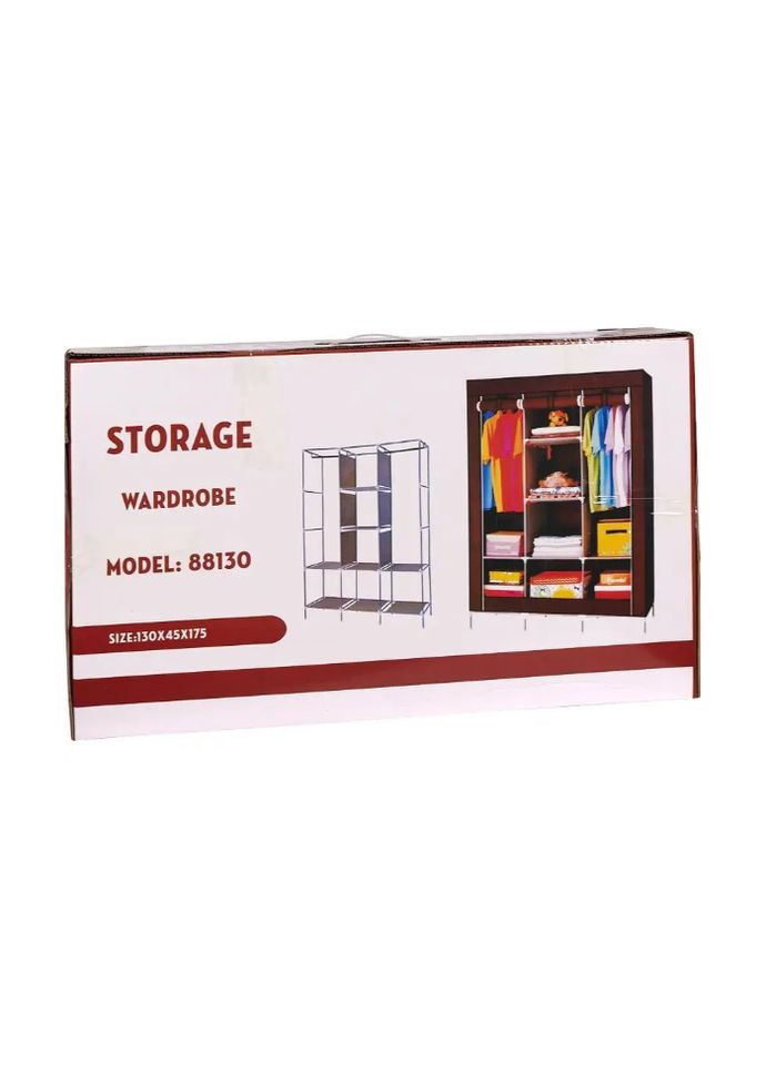 Складной тканевый шкаф для хранения одежды на 8 полок 130×45×175 см 88130 No Brand (357226570)