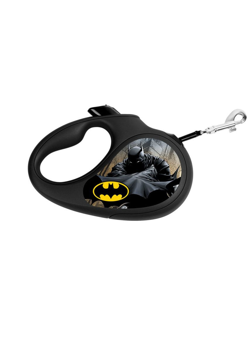 Поводокрулетка для собак R-leash Бэтмен XS до 12 кг 3 м светоотражающая лента Черный WAUDOG (279564524)