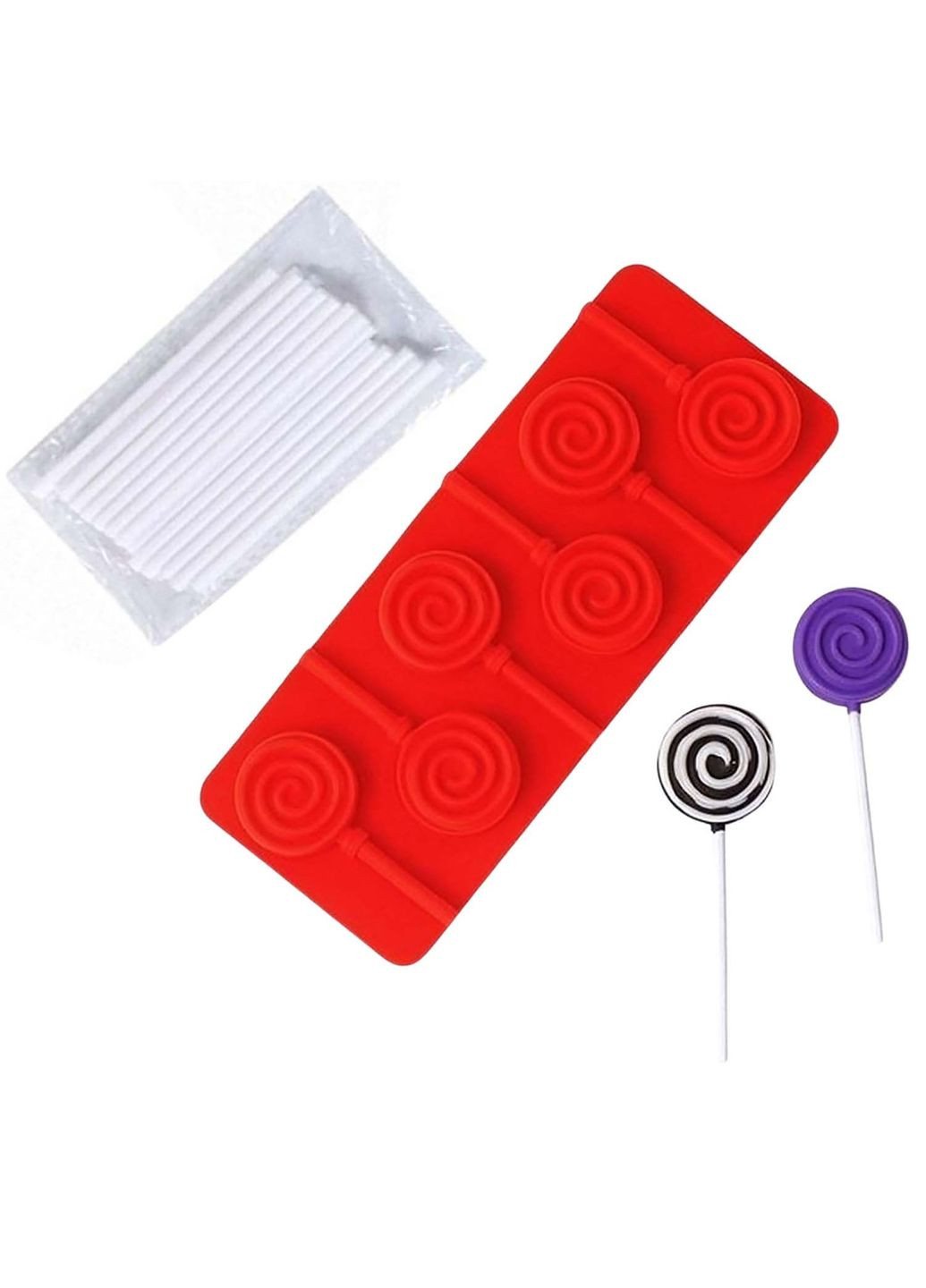 Силіконова форма для льодяників та цукерок на паличці "Спіраль" Kitchen Master (350883986)