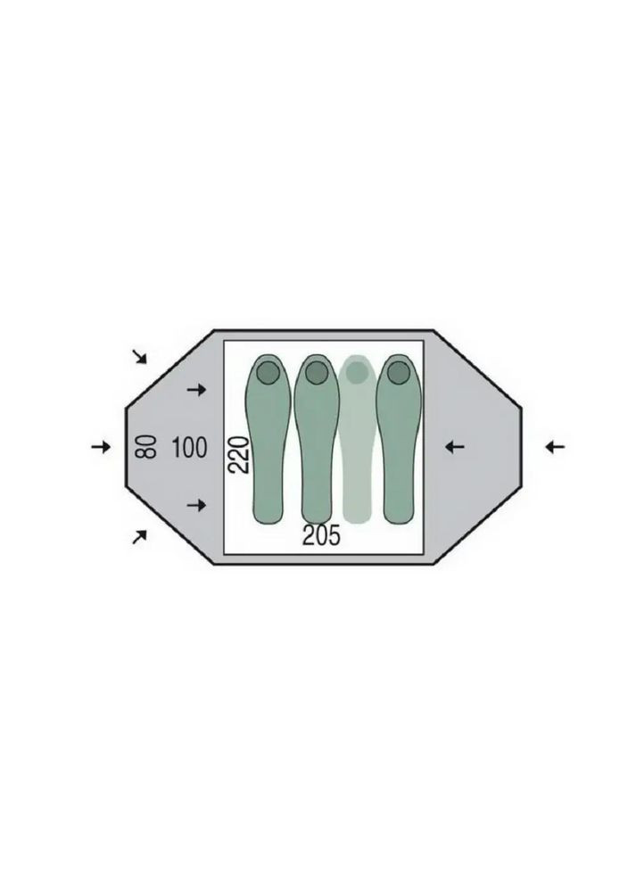 Палатка трехместная Taifun 3 Green PNG 134.3 Pinguin (316624133)