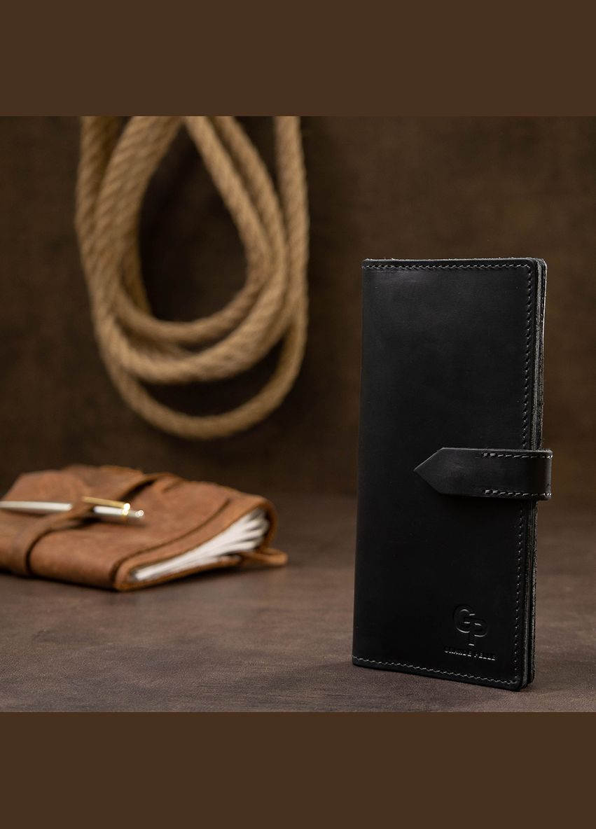 Стильне матове чоловіче портмоне 11560 Чорний Grande Pelle (331911289)