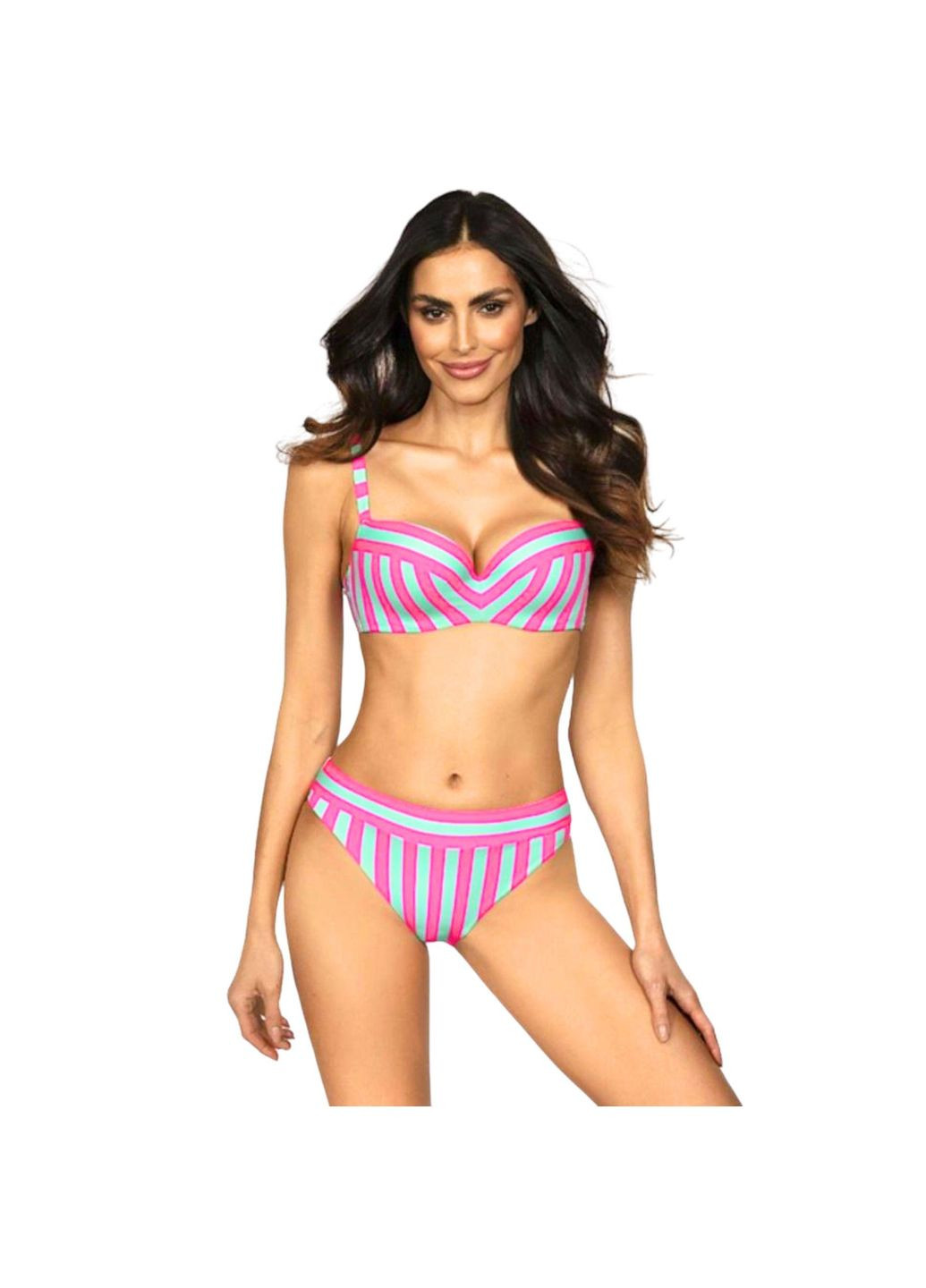 Розовый раздельный купальник розовый в полоску angela bsg - 030 Toccata