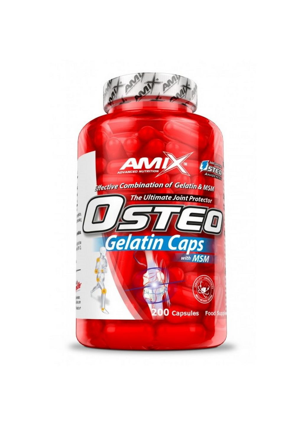 Препарат для суставов и связок Nutrition Osteo Gelatine + MSM, 200 капсул Amix Nutrition (293480675)