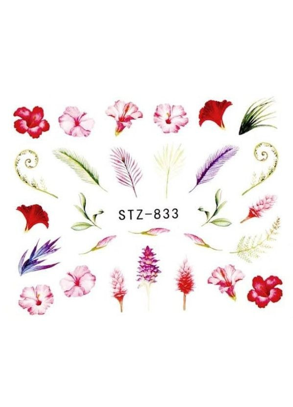 Слайдер-дизайн водні наклейки для нігтів, STZ-833 No Brand (296664778)