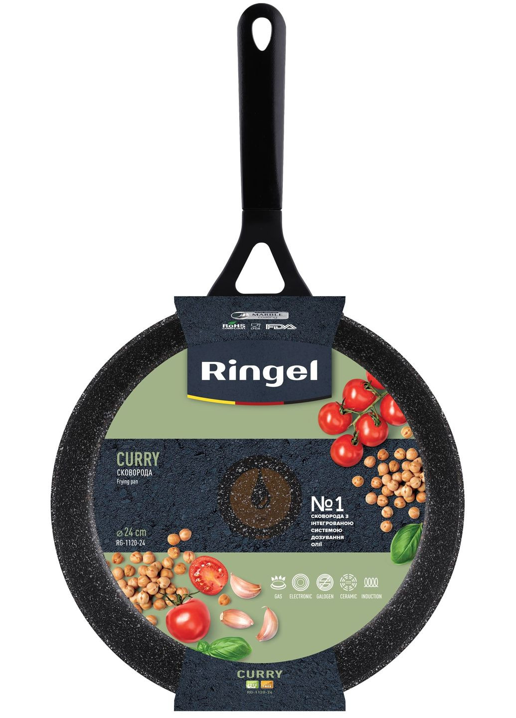 Сковорода Curry глибока 28 см (RG-1120-28) Ringel (360408730)
