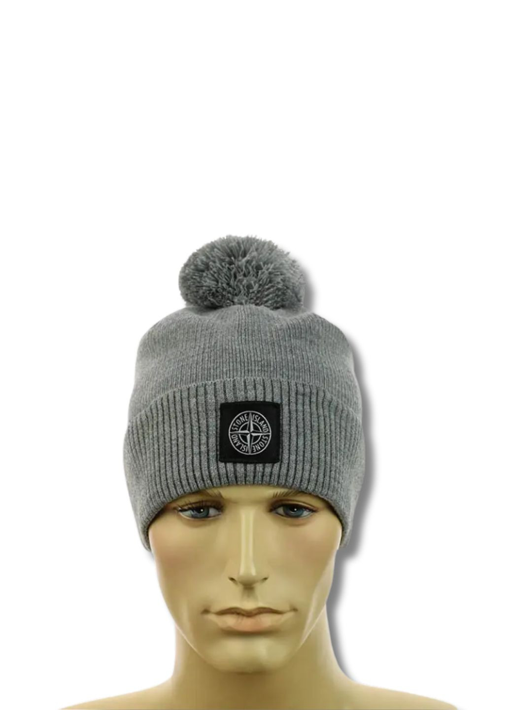 Зимняя шапка с помпоном Стон Айленд / Stone Island No Brand Шапка с помпоном (339596963)