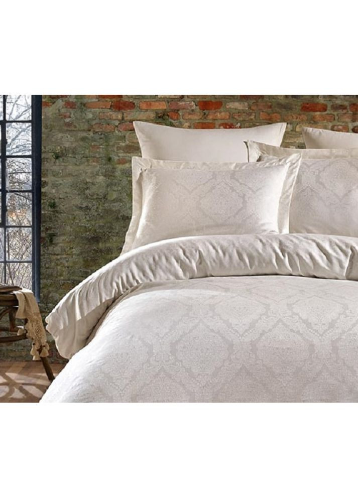 Постельное белье сатин жаккард Parashie krem кремовый евро Dantela Vita (304976625)