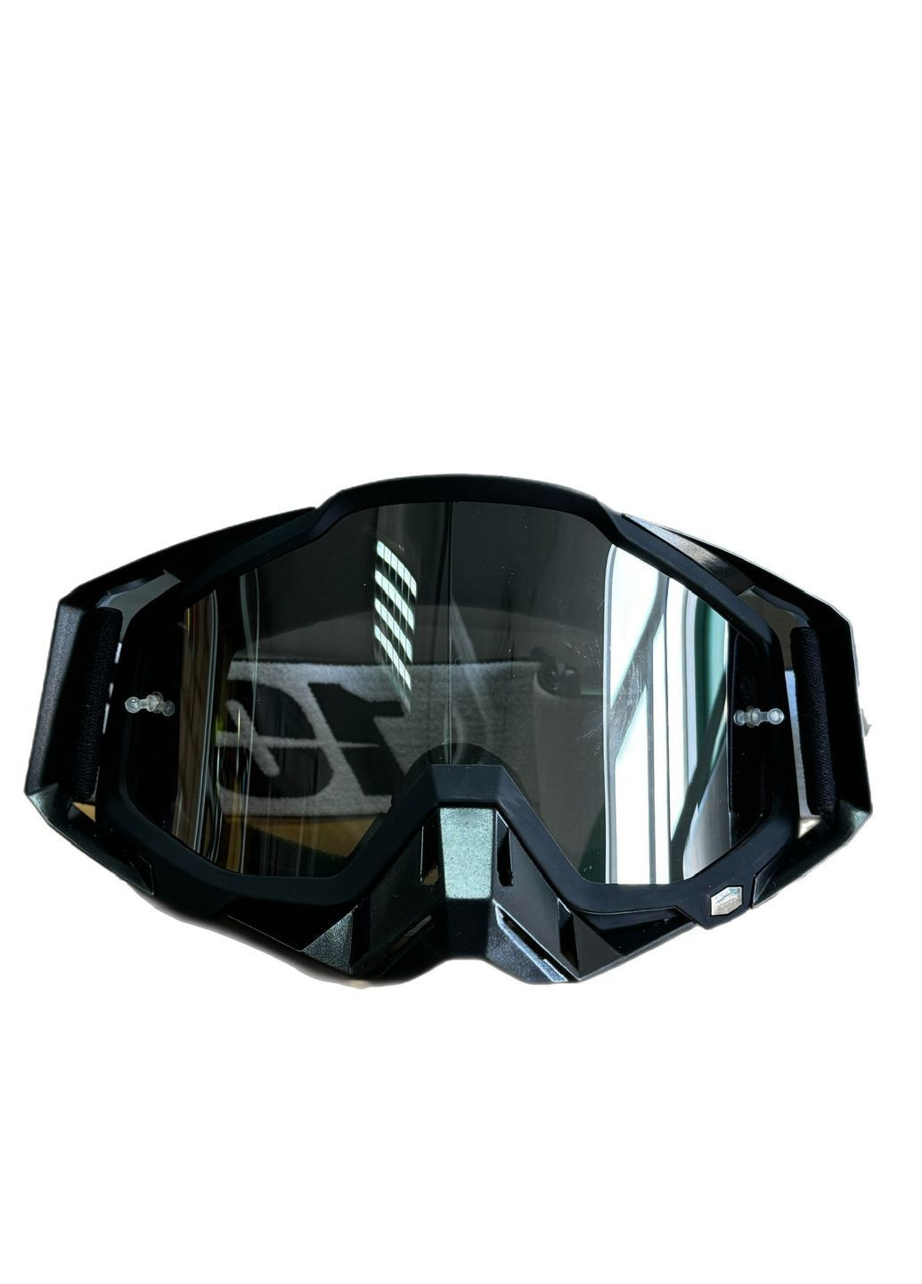 Мотошолом ендуро кросовий Helmet Green + окуляри Profi Black прозоре скло комплект No Brand (371921005)
