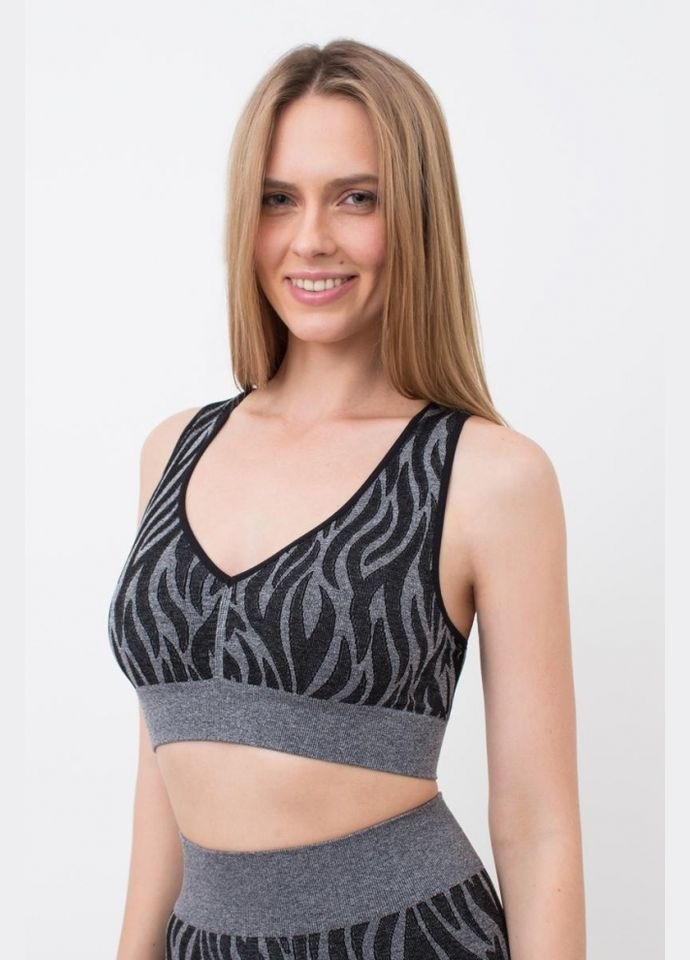 Топ женский бесшовный на широких бретелях с принтом Giulia TOP ANIMAL MELANGE 01 (296470188)