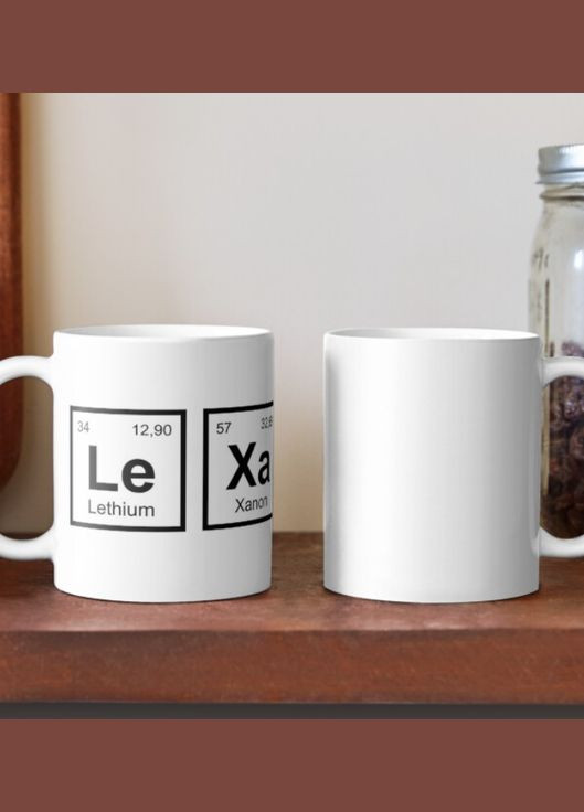 Чашка Керамическая кружка с принтом Lexa Лёха таблица Менделеева Леша Алеша Алексей Белая 330 мл Orca (315048942)
