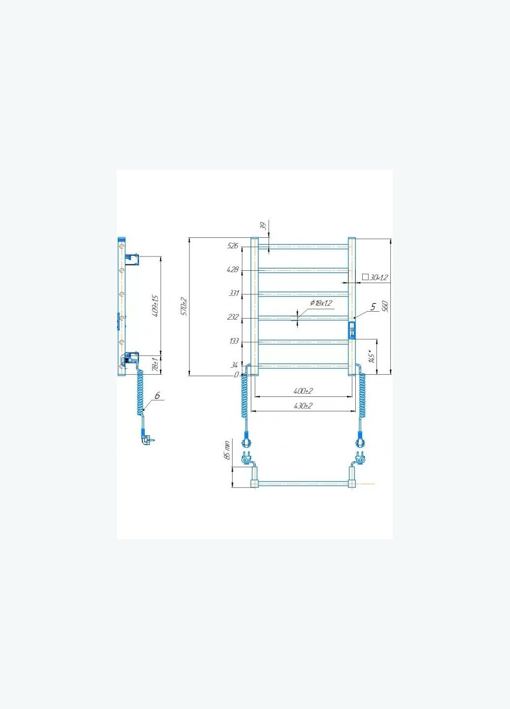 Электрический полотенцесушитель Hygge Family Leeds 570x430 мат Mario (318681202)