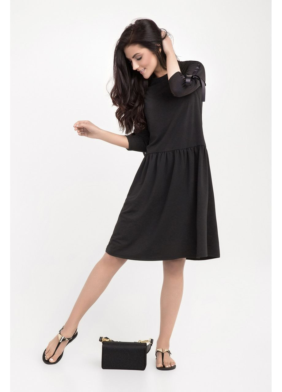 Сукня жіноча плаття коротка рукав 3/4 чорна Triko Bakh (366448852)