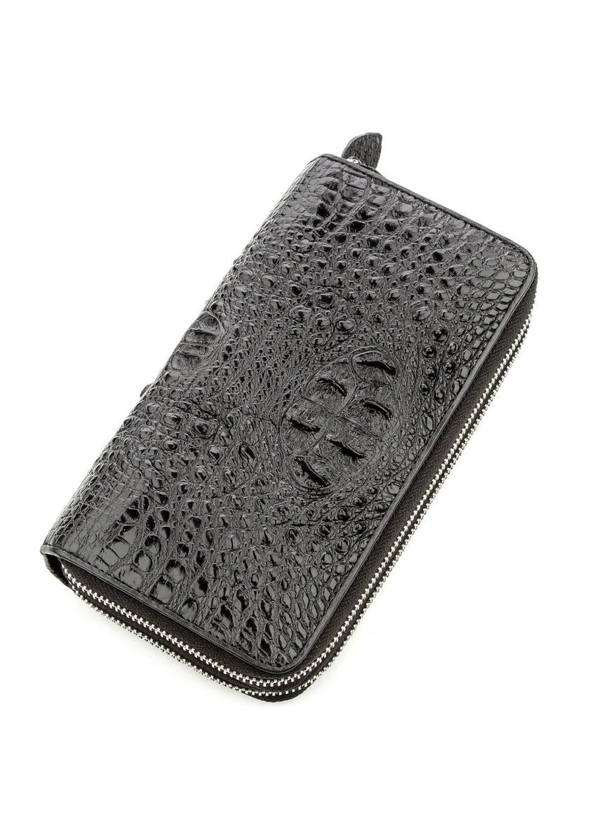 Портмоне мужское из натуральной кожи крокодила Черное Crocodile leather (315342654)