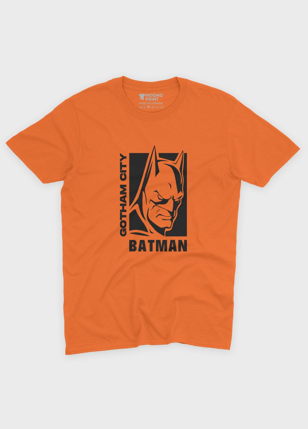 Оранжевая демисезонная футболка для мальчика с принтом супергероя - бэтмен (ts001-1-ora-006-003-008-b) Modno