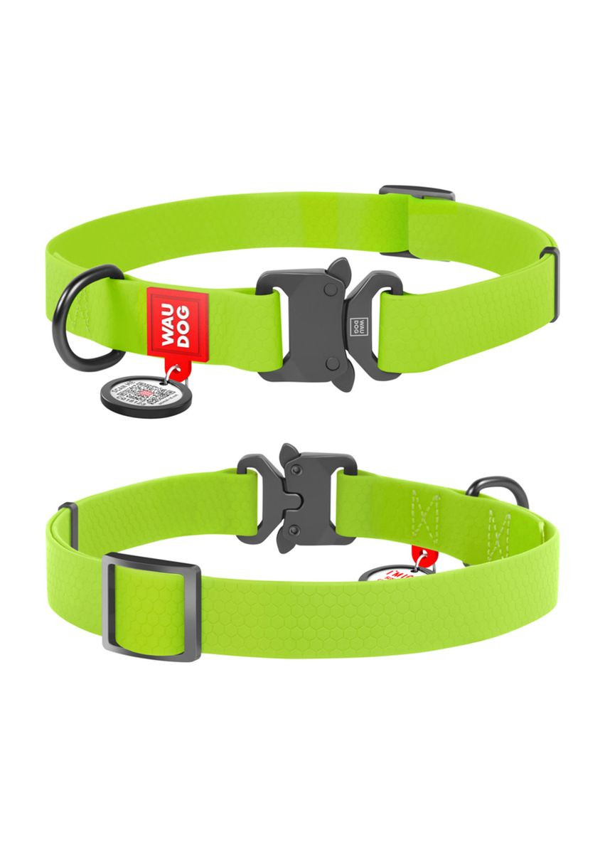 Ошейник для собак водостойкий Waterproof c QR паспортом, Ш 25 мм, Длин 38-58 см, салатовый WAUDOG (322642051)