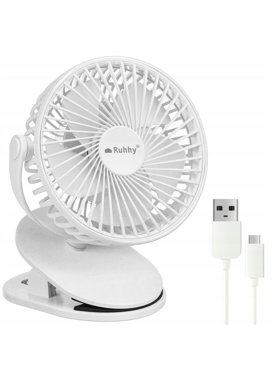 Беспроводной аккумуляторный вентилятор 25566 с зажимом 1200 мАч USB-C белый RUHHY (365820424)