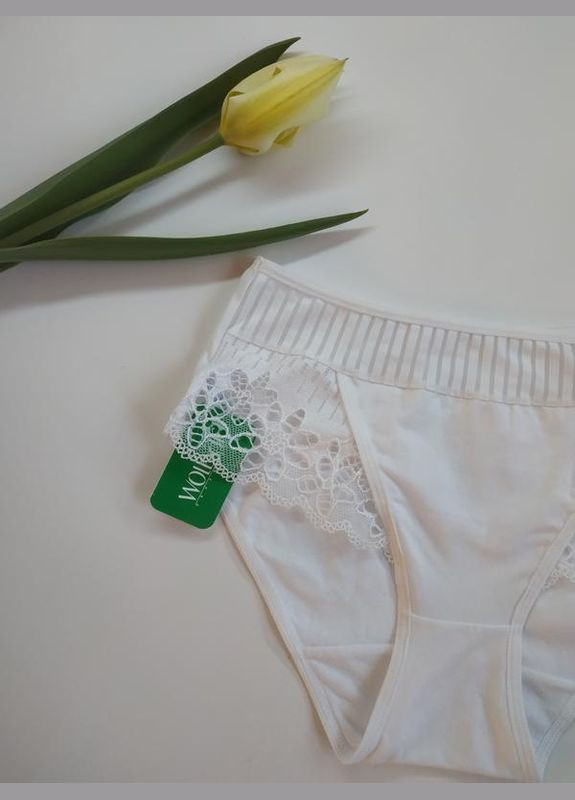 Женские белые хлопковые трусики eco-lu волбар размер Wolbar (369612918)