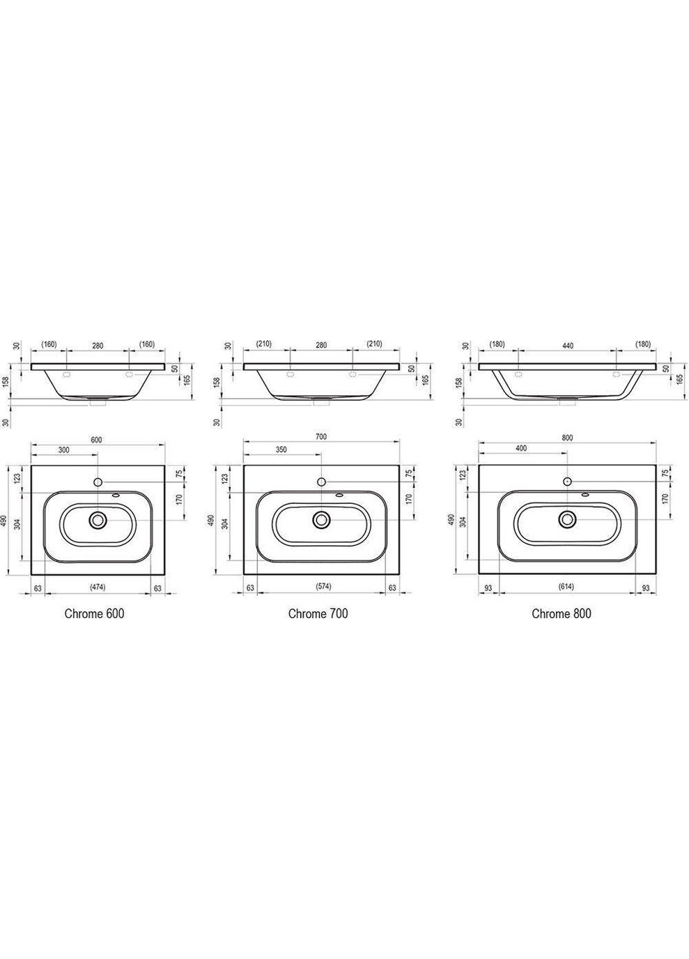 Умывальник CHROME 700 с отверстием Ravak (329440876)