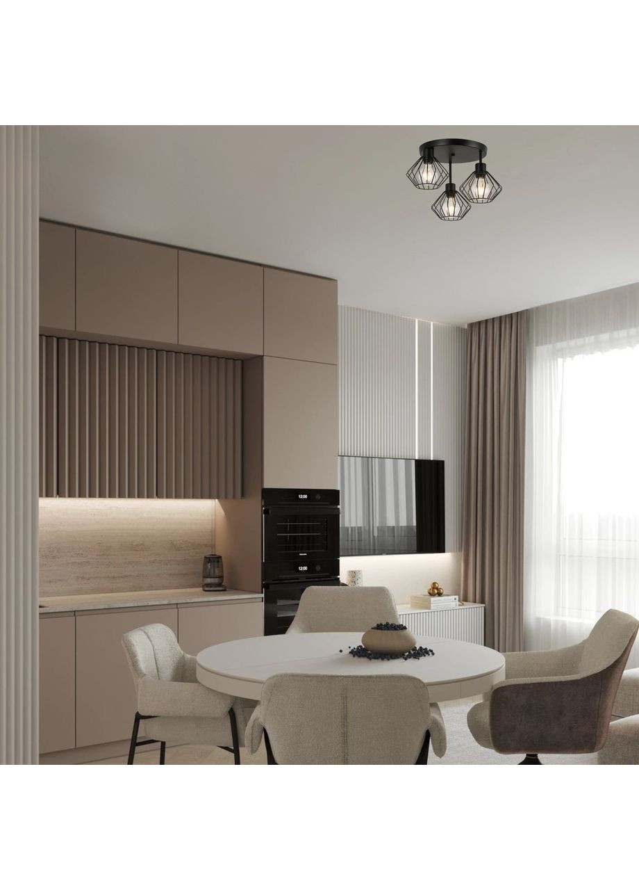 Потолочная люстра с 3 плафонами в стиле лофт "Loft Trio Light" (52-102-3(108) BK) No Brand (371645256)