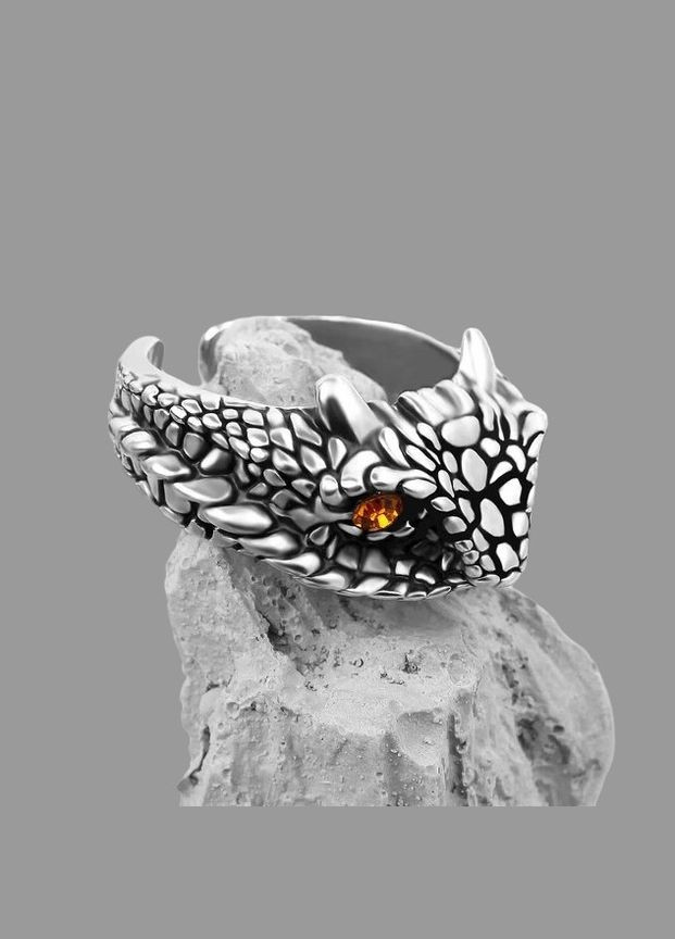 Унікальна каблучка Срібна фурія, розкішна каблучка у вигляді дракона, Каблучка оберіг, ручна робота, регульований Fashion Jewelry (285110576)