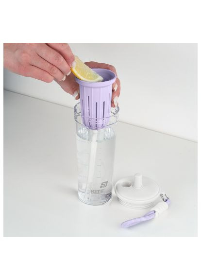 Пляшка для води (K25-1219-2) Kite 650 мл, біло-ліловий (370019251)