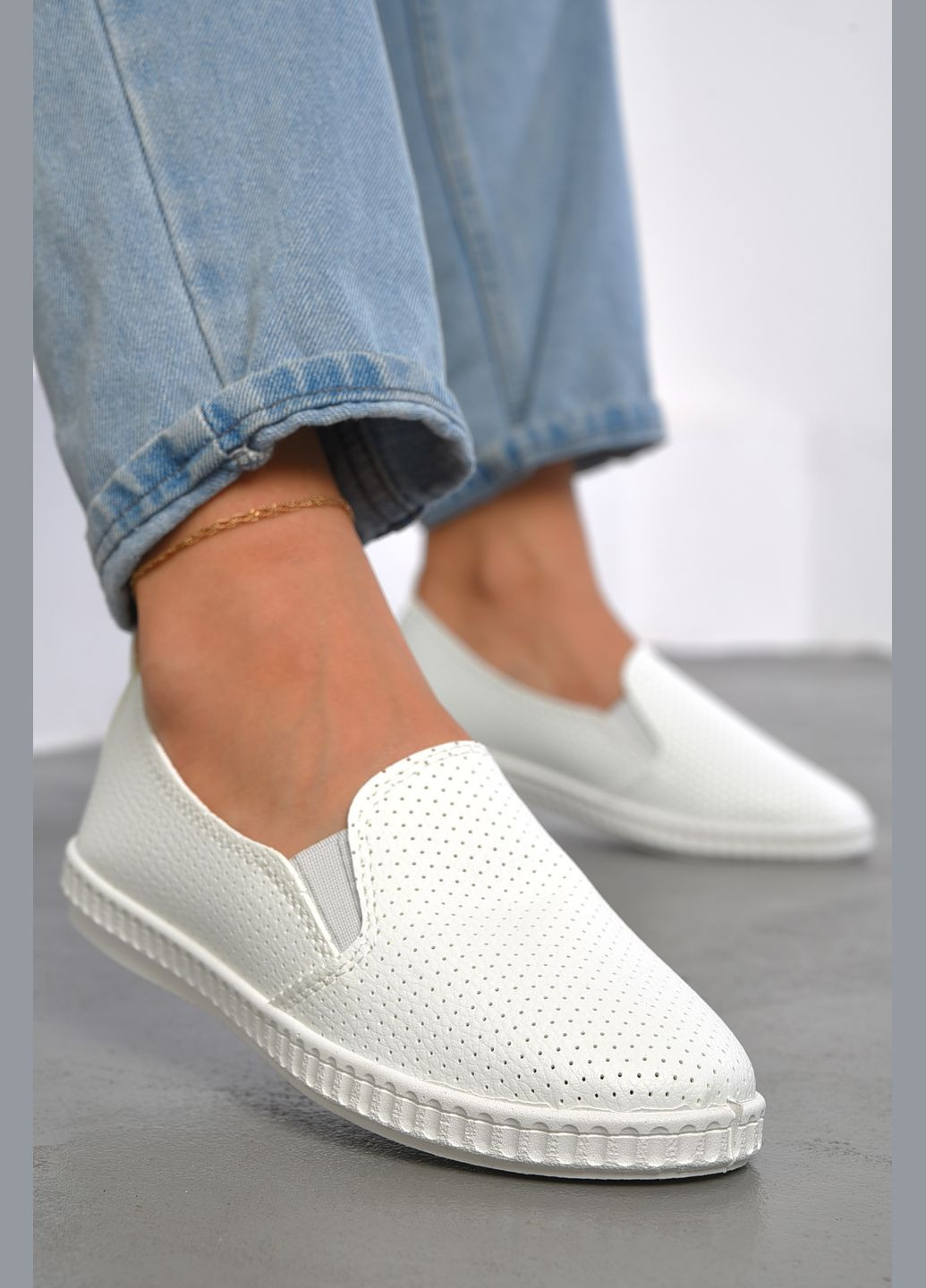 Мокасини жіночі білого кольору Let's Shop (300512765)